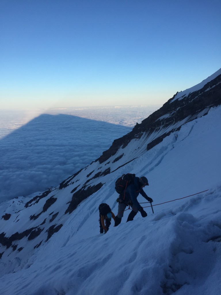 Sunrise during summit day as we climb up the mountain