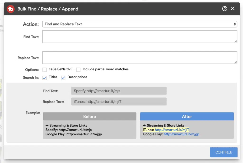 TubeBuddy's Bulk Update tool